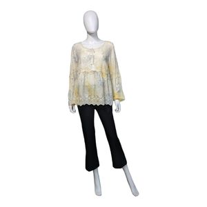 Style & Co Empire Cut Tassel-Tie Top Long Sleeve Multi M